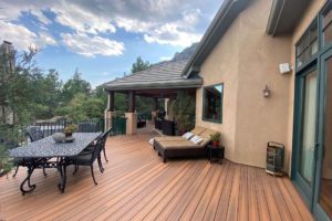 Outdoor living design team planning a Colorado Springs backyard makeover.