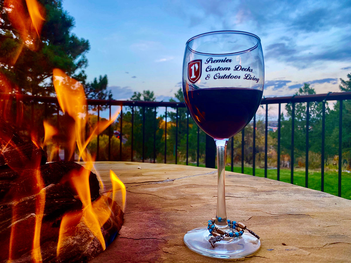 Wine in an outdoor living design project in Colorado Springs, CO