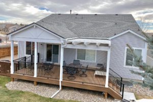 An outdoor deck installation project in Colorado Springs, CO