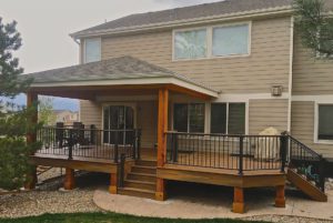 An outdoor deck installation project in Colorado Springs, CO