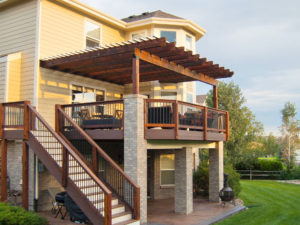 An outdoor deck installation project in Colorado Springs, CO