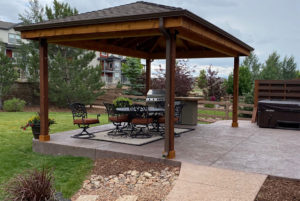An outdoor deck installation project in Colorado Springs, CO