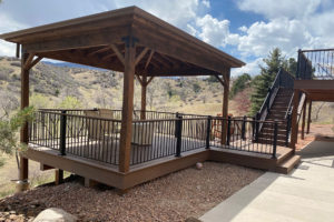 An outdoor deck installation project in Colorado Springs, CO