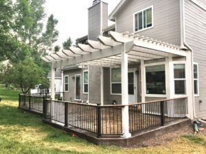 An outdoor deck installation project in Colorado Springs, CO
